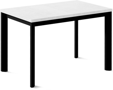 Кухонный стол раздвижной Нагано-1L (ноги черные, белый цемент) в Шадринске