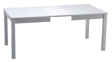 Кухонный раскладной стол Нагано-2 стекло белое opti (хром-лак) в Шадринске - предосмотр 1