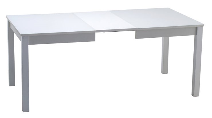 Кухонный раскладной стол Нагано-2 стекло белое opti (хром-лак) в Шадринске - изображение 1