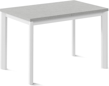 Кухонный раздвижной стол Нагано-2L (ноги металлические белые, светлый цемент) в Шадринске