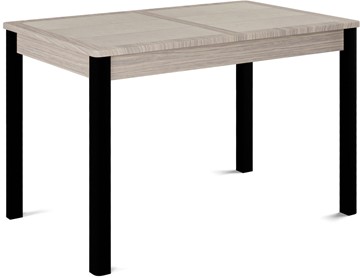 Кухонный стол раздвижной Ницца-2 ПЛ (ноги черные, плитка бежевая/лофт) в Кургане - предосмотр