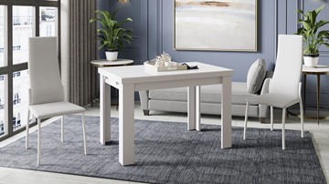 Кухонный стол раздвижной Норман тип 1, цвет Белый/Стекло белый глянец в Шадринске - предосмотр 3