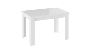 Кухонный стол раздвижной Норман тип 1, цвет Белый/Стекло белый глянец в Шадринске - предосмотр