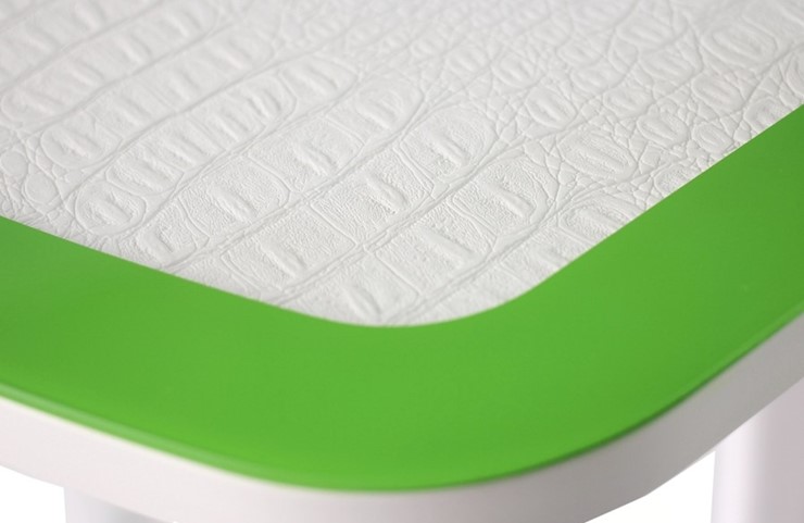 Раздвижной стол ПГ-01 СТК, белый/зеленый/крокодил белый/белый в Кургане - изображение 1
