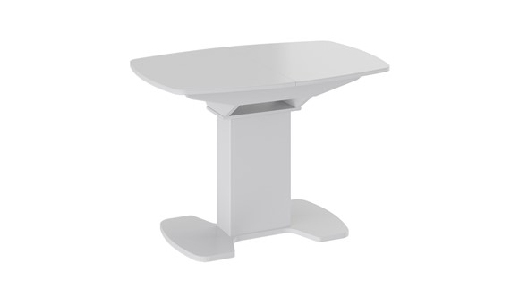 Раздвижной стол Портофино (СМ(ТД)-105.01.11(1)), цвет  Белый глянец/Стекло белое в Шадринске - изображение