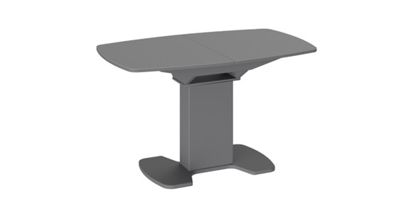 Кухонный раскладной стол Портофино (СМ(ТД)-105.02.11(1)), цвет Серое/Стекло серое матовое LUX в Шадринске - изображение