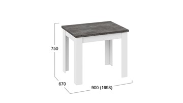 Кухонный стол раскладной Промо тип 3 (Белый/Ателье темный) в Шадринске - предосмотр 4