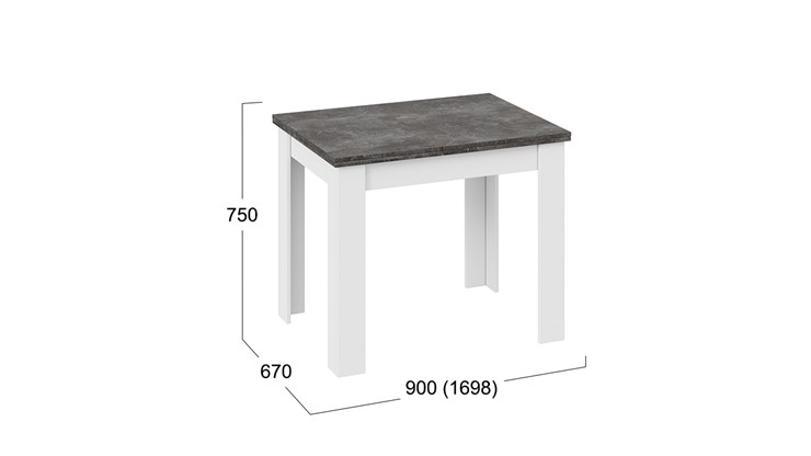 Кухонный стол раскладной Промо тип 3 (Белый/Ателье темный) в Шадринске - изображение 4