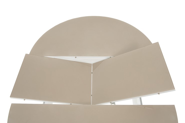 Стол раздвижной Ривьера исп. круг хром №5 (стекло белое/черный) в Шадринске - изображение 4
