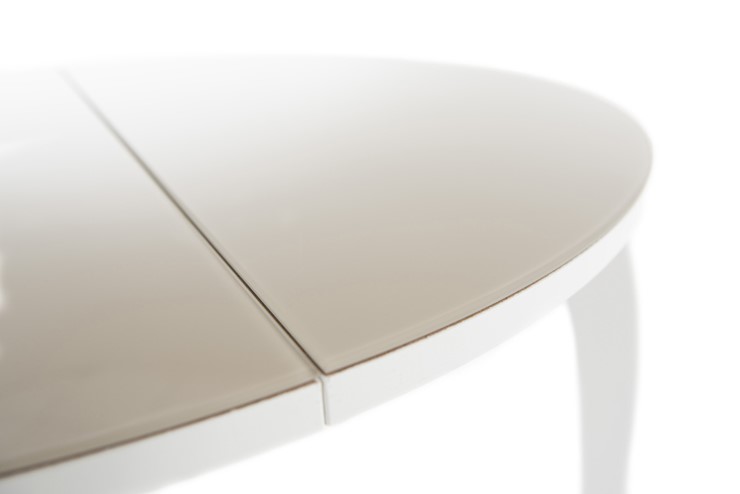 Стол раздвижной Ривьера исп. круг хром №5 (стекло белое/черный) в Кургане - изображение 6