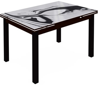 Кухонный стол раскладной Шанхай исп.2 ноги хром №10 (Exclusive h187/черный) в Шадринске