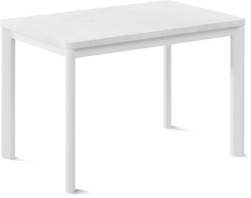 Раздвижной стол Токио-1L (ноги металлические белые, белый цемент) в Шадринске