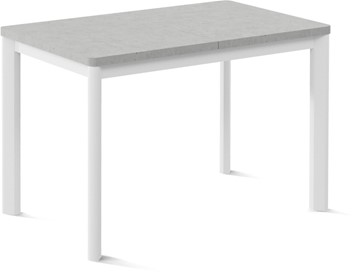 Раздвижной стол Токио-1L (ноги металлические белые, светлый цемент) в Кургане