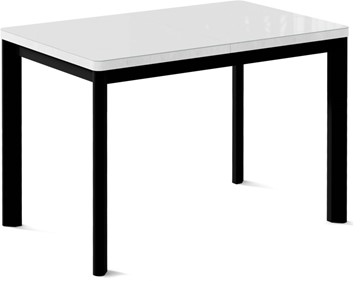 Кухонный раскладной стол Токио-2G (ноги металлические черные, cтекло cristal/белый цемент) в Шадринске