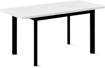 Кухонный стол раздвижной Токио-2L (ноги металлические черные, белый цемент) в Шадринске - предосмотр 1