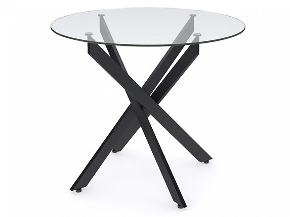 Обеденный стол Dikline R900 стекло/ножки черный металл в Шадринске - изображение