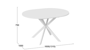 Обеденный раздвижной стол Мэдисон Тип 1 (Белый муар, Белый) в Шадринске - предосмотр 4