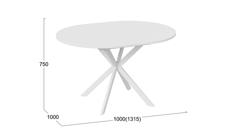 Обеденный раздвижной стол Мэдисон Тип 1 (Белый муар, Белый) в Шадринске - изображение 4