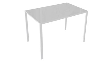 Обеденный стол Торрес тип 1 (Белый муар/Белый глянец) в Шадринске