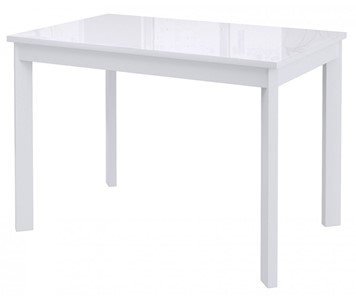 Кухонный стол раскладной Dikline Ls110, стекло белое/ножки белые в Кургане