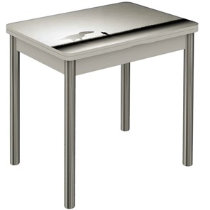 Раздвижной стол Бари хром №6 (Exclusive h182/белый) в Кургане