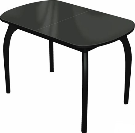 Раздвижной стол Ривьера исп.1 дерево №1 (стекло черное/черный) в Шадринске - изображение