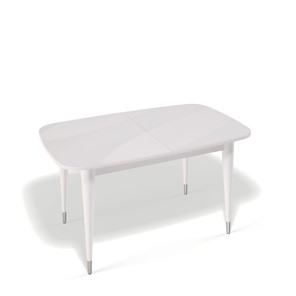 Кухонный стол раздвижной Kenner K1250 (Белый/Стекло белое сатин) в Кургане