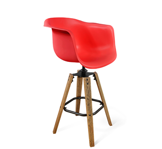 Барный стул SHT-ST31/S93 (красный/брашированный коричневый/черный муар) в Шадринске