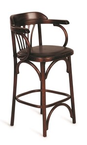 Барный стул 750 мягкий (темный тон, экокожа коричневая) в Кургане