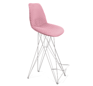 Барный стул SHT-ST29-С22 / SHT-S66 (розовый зефир/хром лак) в Шадринске