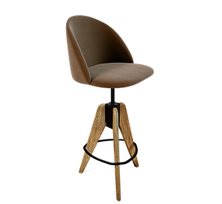 Барный стул SHT-ST35 / SHT-S92 (кофейный ликер/браш.коричневый/черный муар) в Кургане