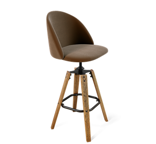 Барный стул SHT-ST35 / SHT-S93 (кофейный ликер/браш.коричневый/черный муар) в Кургане