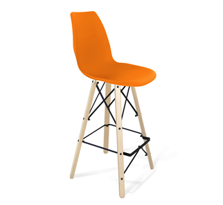 Барный стул SHT-ST29/S80 (оранжевый ral2003/прозрачный лак/черный) в Шадринске
