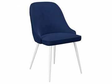 Мягкий стул 256, микровелюр К17 синий, ножки белые в Шадринске