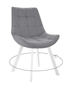 Обеденный стул 263 Поворотный, Микровелюр B22 Grey / опоры белые в Шадринске