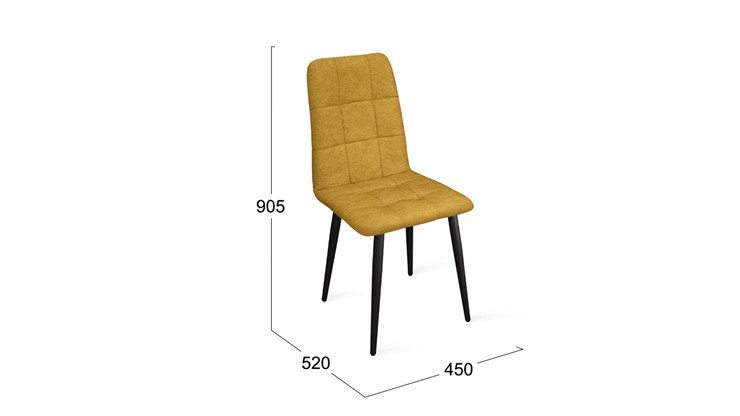 Кухонный стул Аспен К1С (Черный муар/Микровелюр Duna Curcuma) в Кургане - изображение 5