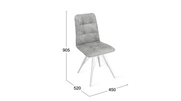 Обеденный стул Аспен К3 (Белый матовый/Микровелюр Wellmart Silver) в Кургане - предосмотр 5