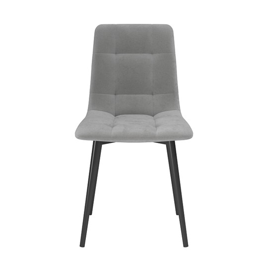 Обеденный стул Белла, велюр тенерифе грей/Цвет металл черный в Шадринске - изображение 1