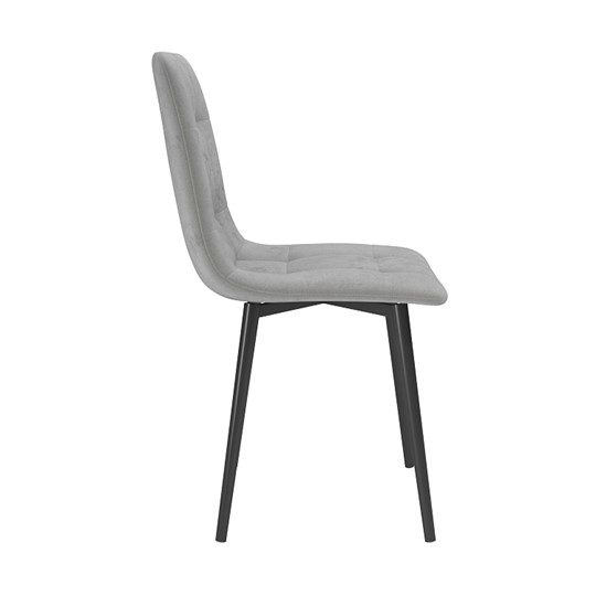Обеденный стул Белла, велюр тенерифе грей/Цвет металл черный в Шадринске - изображение 2