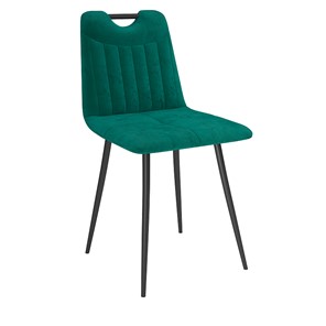 Обеденный стул Брандо, велюр тенерифе изумруд/Цвет металл черный в Кургане - предосмотр