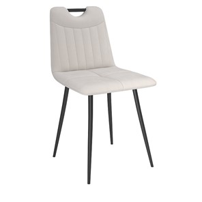 Обеденный стул Брандо, велюр тенерифе крем/Цвет металл черный в Шадринске