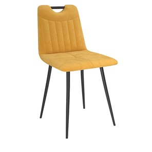 Обеденный стул Брандо, велюр тенерифе куркума/Цвет металл черный в Шадринске