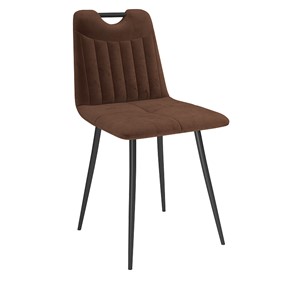 Обеденный стул Брандо, велюр тенерифе шоколад/Цвет металл черный в Кургане