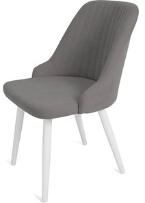 Обеденный стул Даниэлла, ноги белые круглые XXL (R38)/велюр T180 Светло-серый в Шадринске