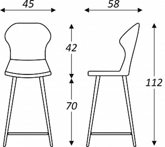 Обеденный стул Марио барный(Изумрудный Т189/ноги черные) в Шадринске - предосмотр 2