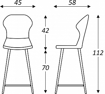 Обеденный стул Марио барный(Изумрудный Т189/ноги черные) в Кургане - изображение 2