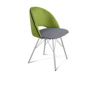 Обеденный стул SHT-ST34-3 / SHT-S37 (оливковый/гусиная лапка/хром лак) в Кургане