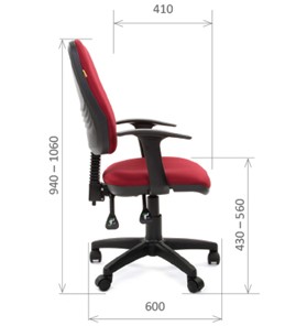 Офисное кресло CHAIRMAN 661 Ткань стандарт 15-11 красная в Шадринске - предосмотр 2