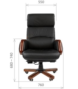 Офисное кресло CHAIRMAN 417 кожа черная в Шадринске - предосмотр 1