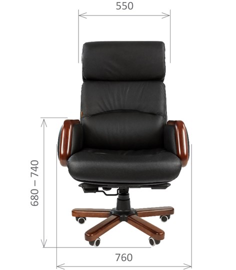Офисное кресло CHAIRMAN 417 кожа черная в Шадринске - изображение 1